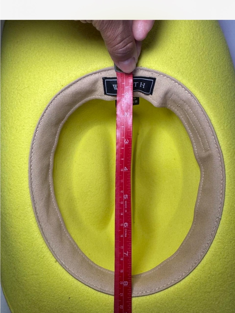 WYETH 100% Wool Yellow Cowboy Hat | O/S - Picture 8 of 8